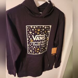 NWT- Women's Vans Black Hoodie with Graphic Print Size Large (May Run On Small)